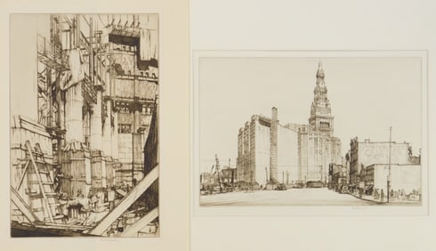 2 Louis C. Rosenberg (American, 1890-1983) etchings