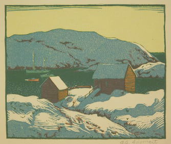 George Adomeit (American, 1879-1967) woodblock