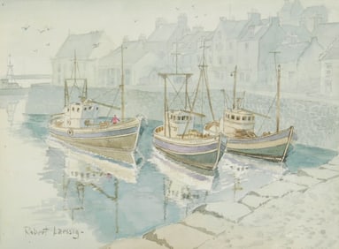 Robert Laessig (American, 1913-2010) watercolor