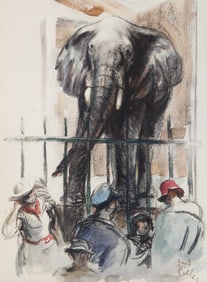 Henry G. Keller (American, 1869-1949) watercolor