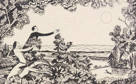 Paul B. Travis (American, 1891-1975) pen and ink