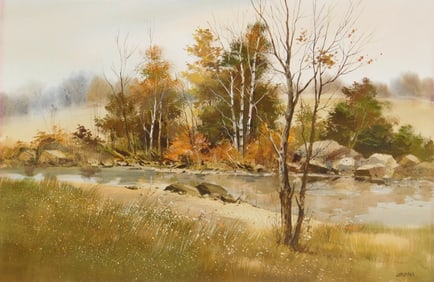Fred Leach (American, 1924- 2006) watercolor