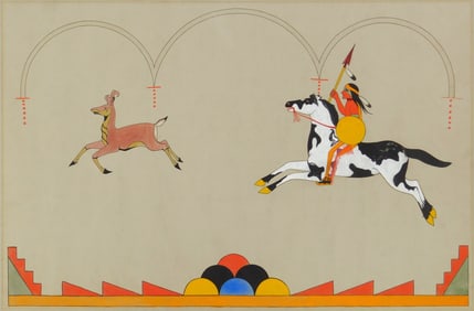 Romando Vigils (Tse-Ye-Mu) (Native American, 1902-1978) tempera
