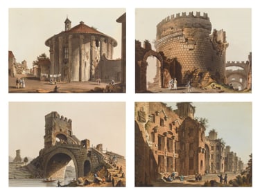 Set of 19/20th c. 4 European engravings