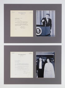 2 typed letters from John F. Kennedy