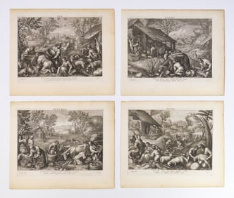 Cornelis Galle (Belgium, 1576-1650) 4 engravings
