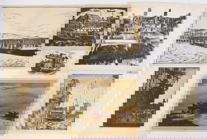 6 prints of Dock Scenes