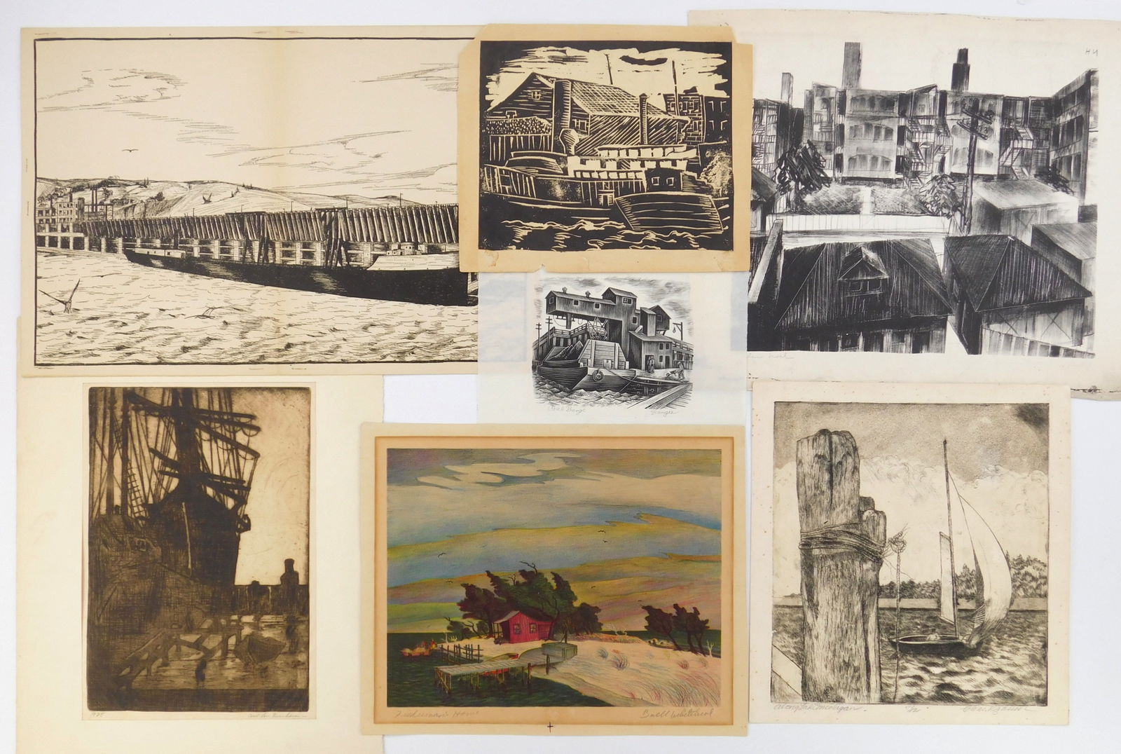 6 prints of Dock Scenes (1 of 8)