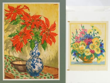 2 European woodcuts in colors