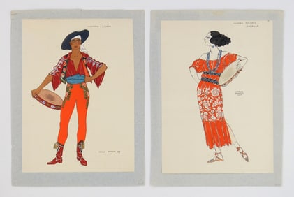 2 Georges Barbier (French, 1882-1932) pochoirs