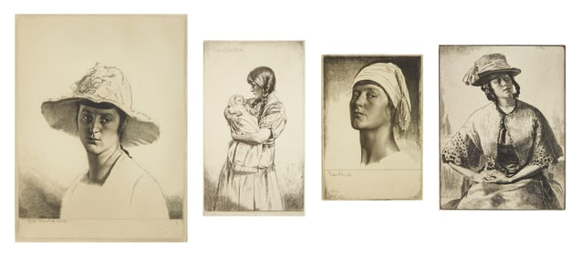 4 Gerald Brockhurst (British 1890-1978) etchings