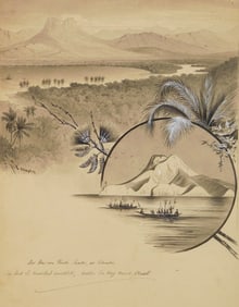 Rudolf Cronau (German, 1855-1939) wash drawing