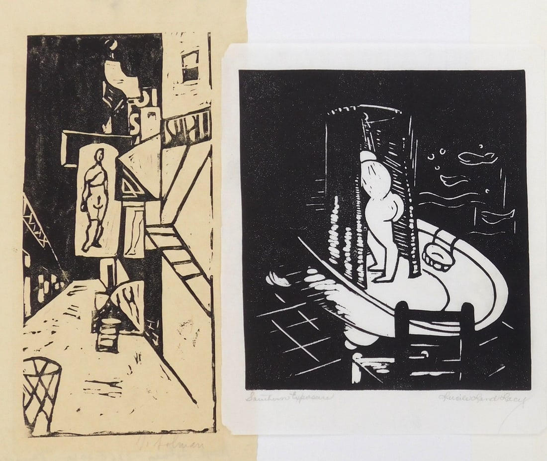 2 American woodblock prints (1 of 6)