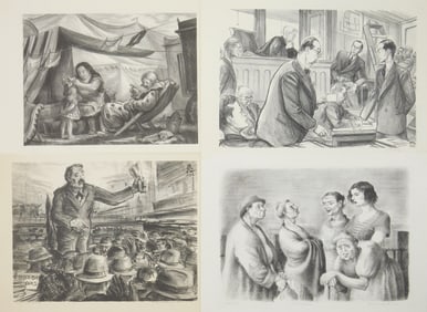 4 American lithographs