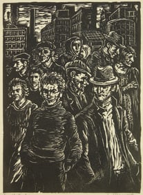 Albert Abramovitz (American, 1879-1963) linocut