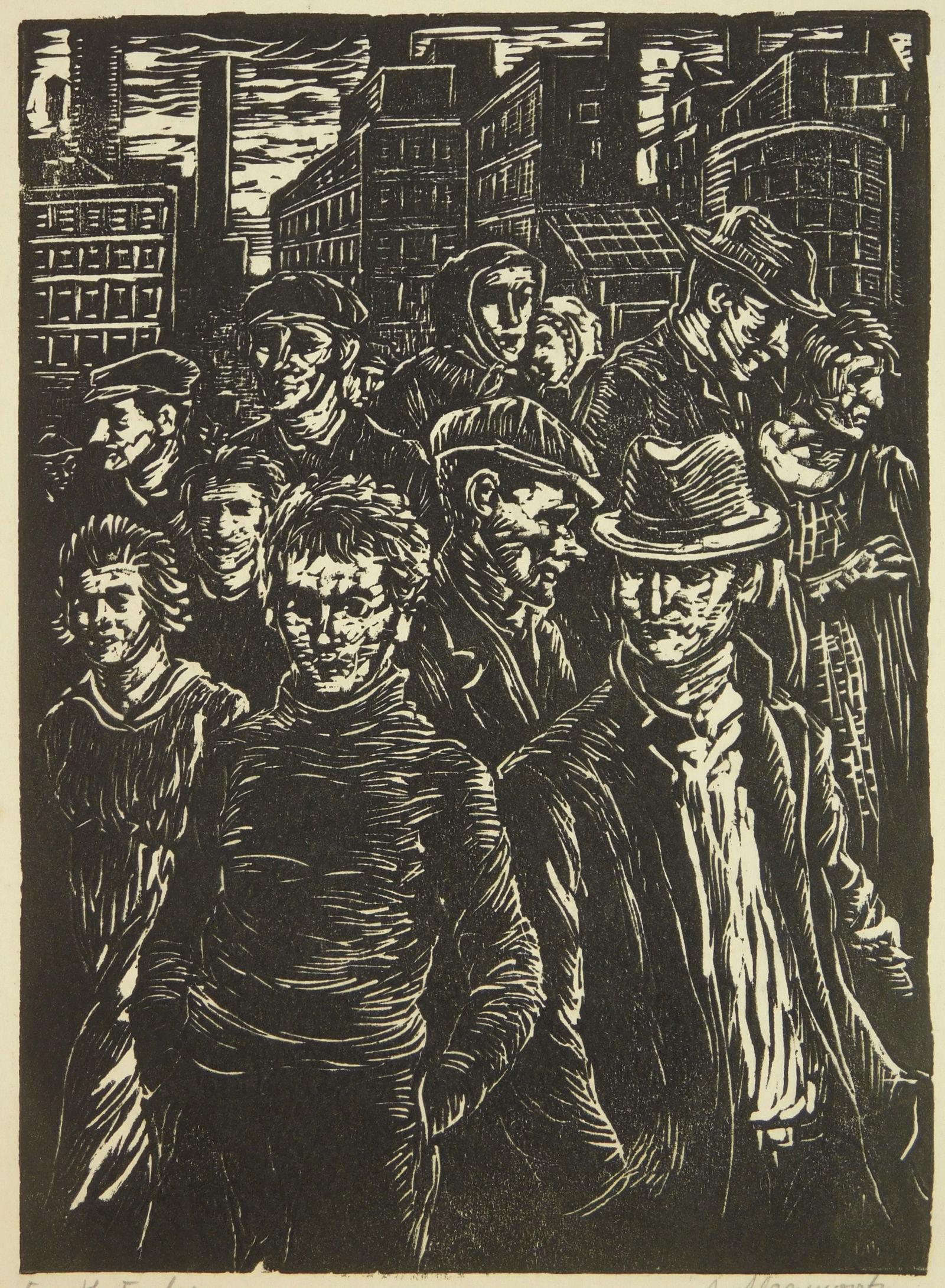 Albert Abramovitz (American, 1879-1963) linocut (1 of 5)