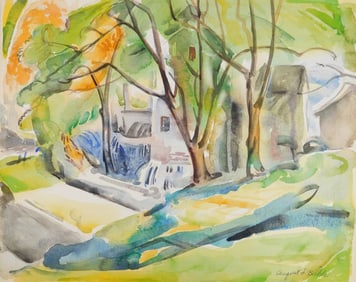 August F. Biehle (American, 1885-1979) watercolor