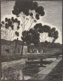 William Phelps Cunningham (American 1903-1980) wood engraving