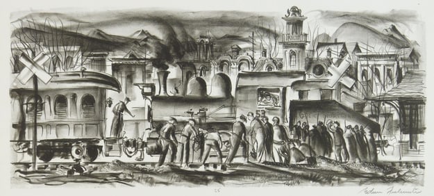 Edwin Fulwider (American, 1913-2003) lithograph