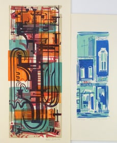 Edwin Fulwider (American, 1913-2003) woodblock