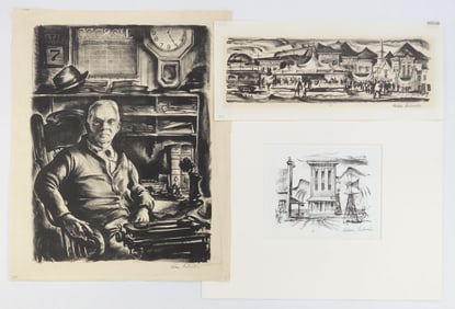 3 Edwin Fulwider (American, 1913-2003) lithographs