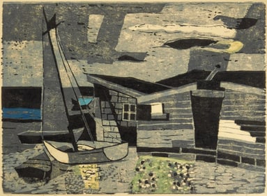 Lena Gurr (American, 1897-1992) woodcut
