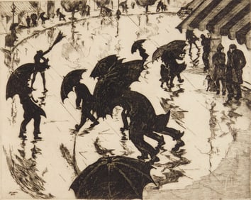 Jeannette Maxfield Lewis (American, 1854-1982) etching & drypoint