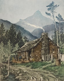 Leon Pescheret (American, 1892-1961) etching