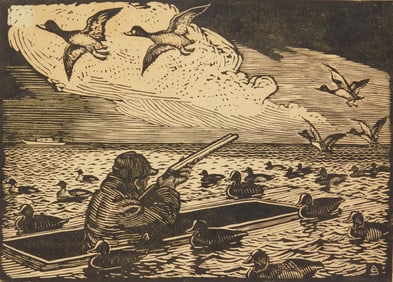 Arthur E. Schneider (American, 1866-1942) woodblock