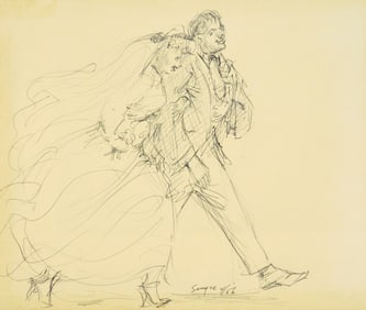 Clyde Singer (American, 1908-1999) pen and ink