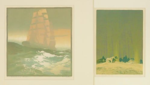 2 Ernest Watson (American, 1884-1969) woodcuts