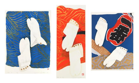 3 Kunio Kaneko (Japanese, 1949- ) woodblocks