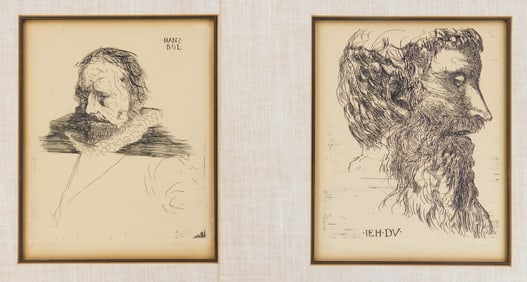 2 Leonard Baskin (American, 1922-2000) etchings