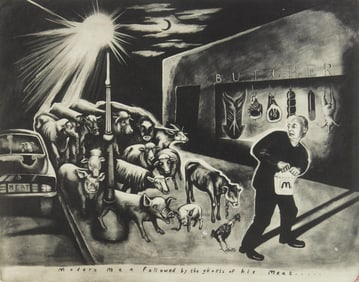 Sue Coe (British, 1951- ) photo etching