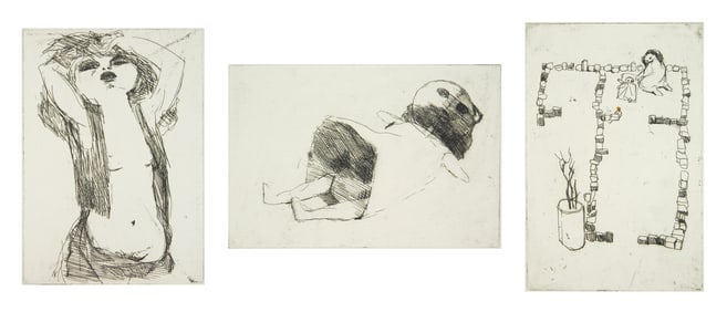 3 Edolo Masci (Italian, 1938-2008) etchings