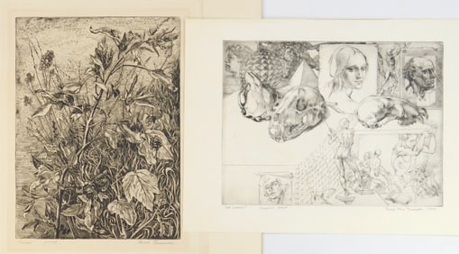2 Reed Thomason (American, 1938-2009)  etchings