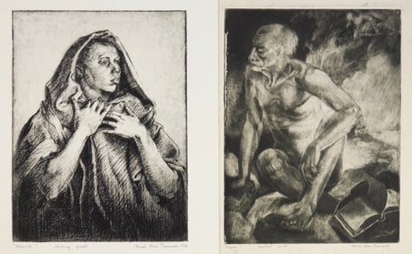 2 Reed Thomason (American, 1938-2009)  etchings