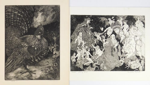 2 Reed Thomason (American, 1938-2009)  etchings