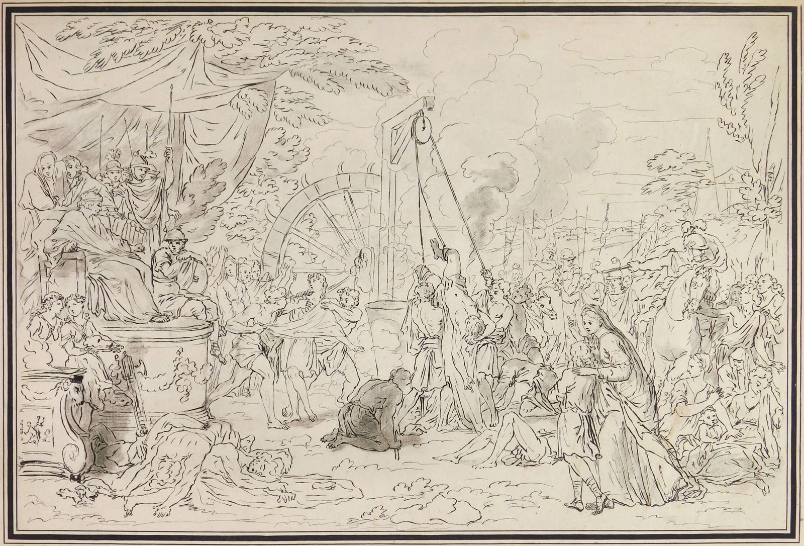 after Christian F. Boetius (German, 1706-1782) engraving: The Persecution of the Christians etching, after Bernard Picart (French,1673-1733). 12 1/4 x 17 1/2" Provenance: Private collection- Fort Myers, FL *** PLEASE READ: IMPORTANT NOT