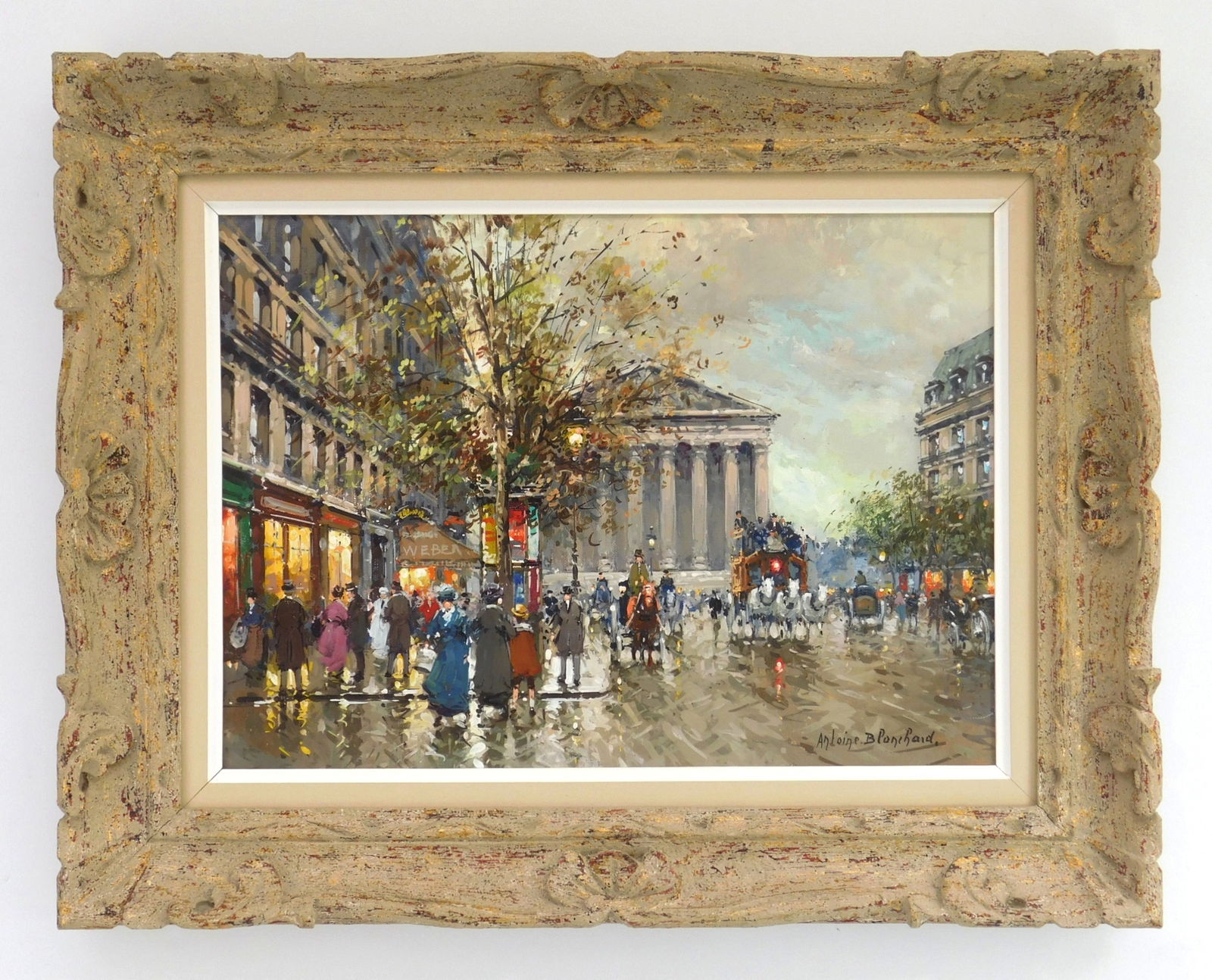 Antoine Blanchard (French, 1910-1988) oil: French Opera House oil on canvas, signed Antoine Blanchard lower right, framed. 13 x 18" Provenance: Private collection- Pepper Pike, OH *** PLEASE READ: IMPORTANT NOTE About S&H