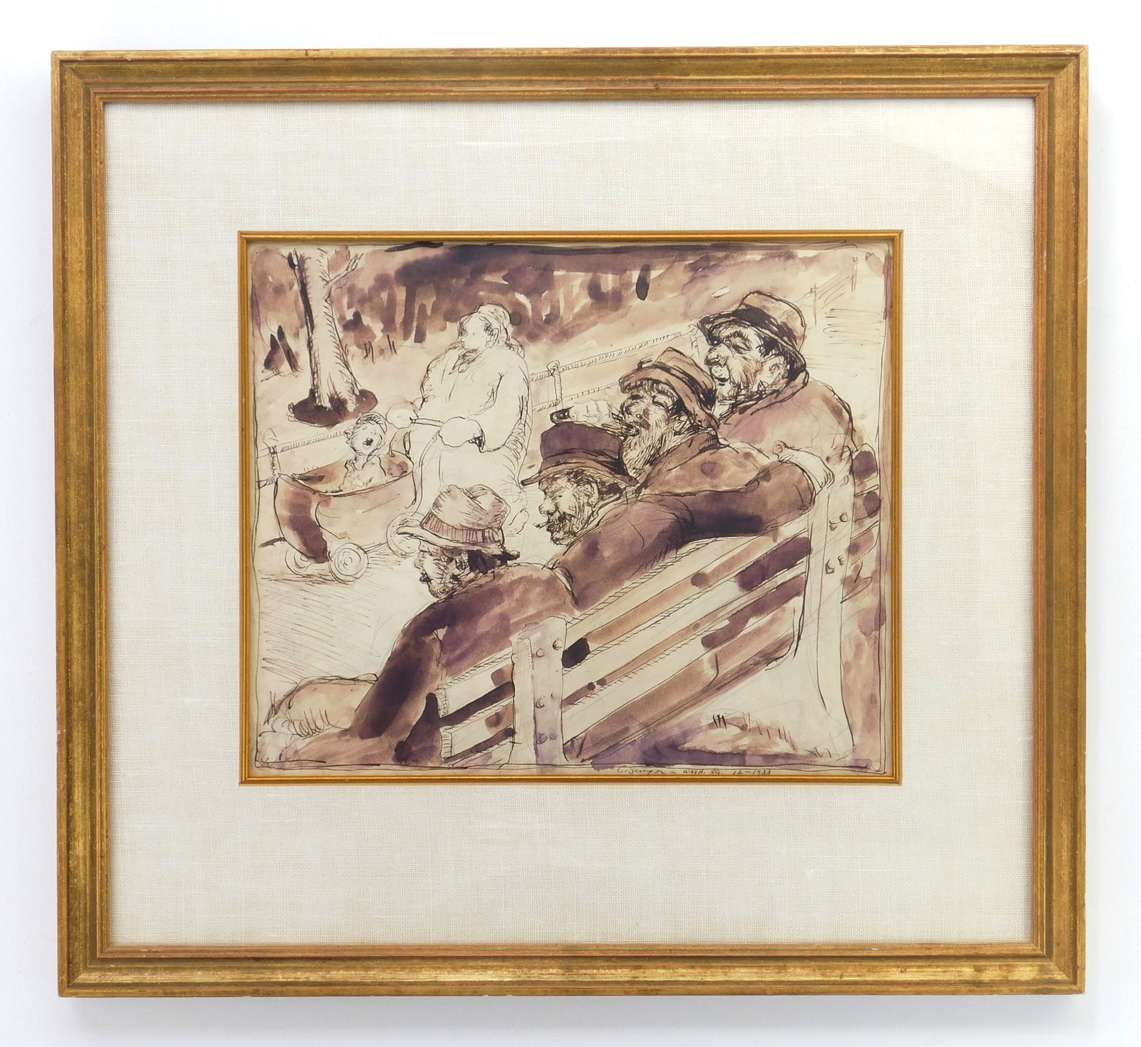 Clyde Singer (American, 1908-1999) pen and ink and wash (1 of 4)