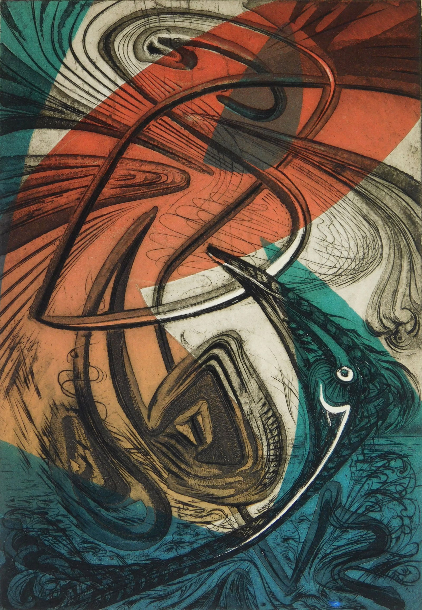 Letterio Calapai (American, 1902-1993) etching (1 of 4)