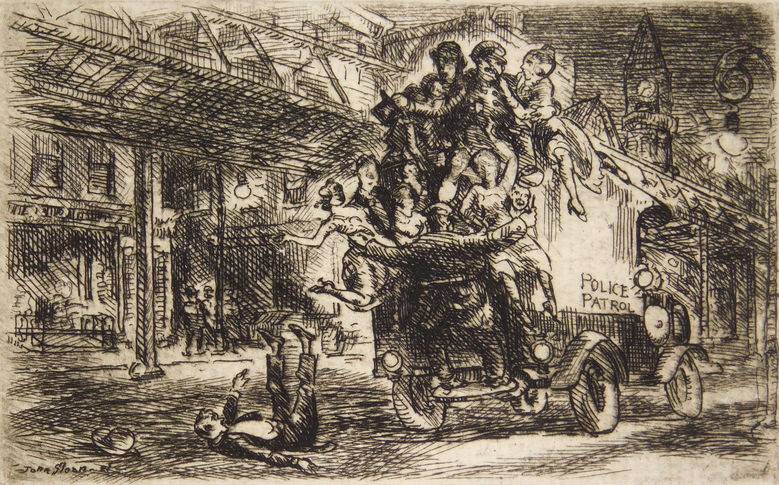 John Sloan (American, 1871-1951) etching (1 of 5)