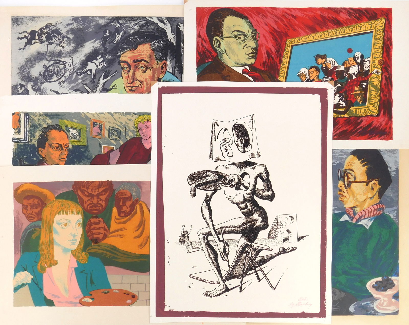 6 Harry Sternberg (American, 1904-2001) silksreens (1 of 13)