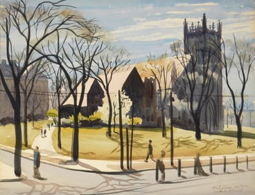 Martin L. Linsey (American, 1915-2000) watercolor