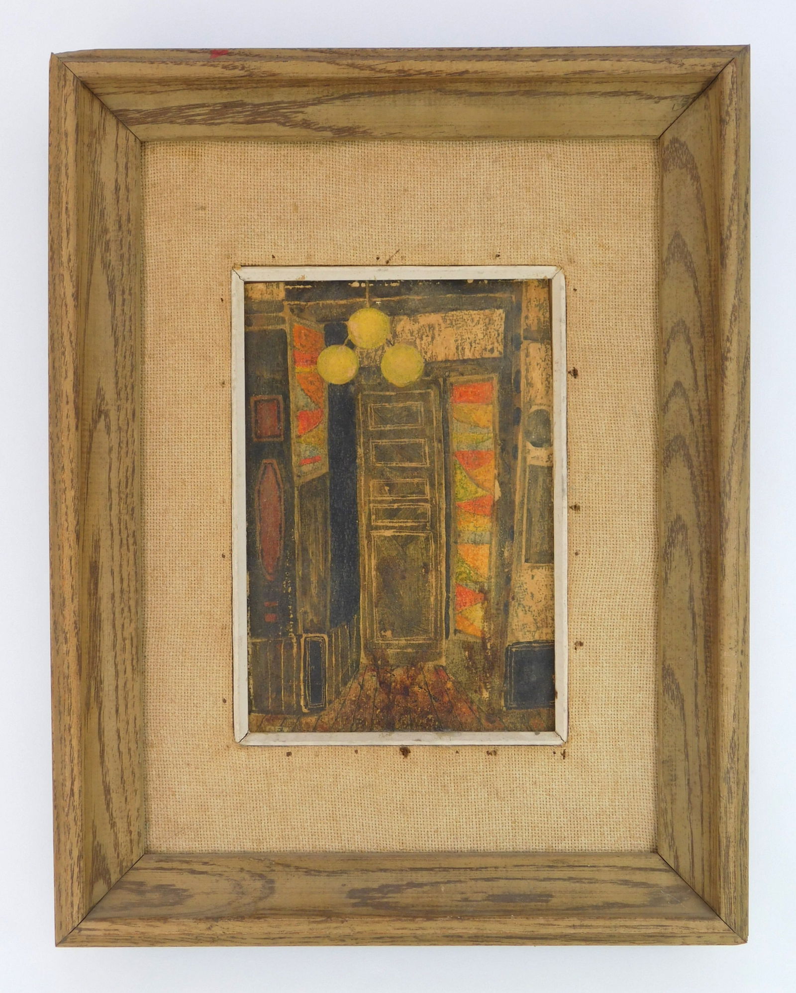 Rex W. Conners (American, 20th c.) tempera on paper: Doorway Number 1 tempera on paper, 1959, signed Rex lower left, framed. 10 x 7" Exhibited: The 41st May Show- The Cleveland Museum of Art, Cleveland, OH 1959 Prove