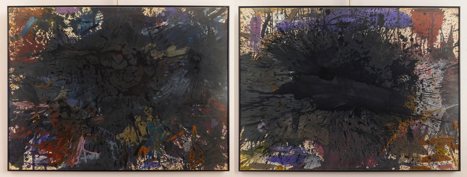 Michael Tracy (American, 1943- ) mixed media: Autumn Drawing 2 mixed media on illustration board (diptych), 1970-71, both signed, dated and titled verso. 30 x 40" Provenance: Private collection- Akron, OH *** PLEASE READ: IM