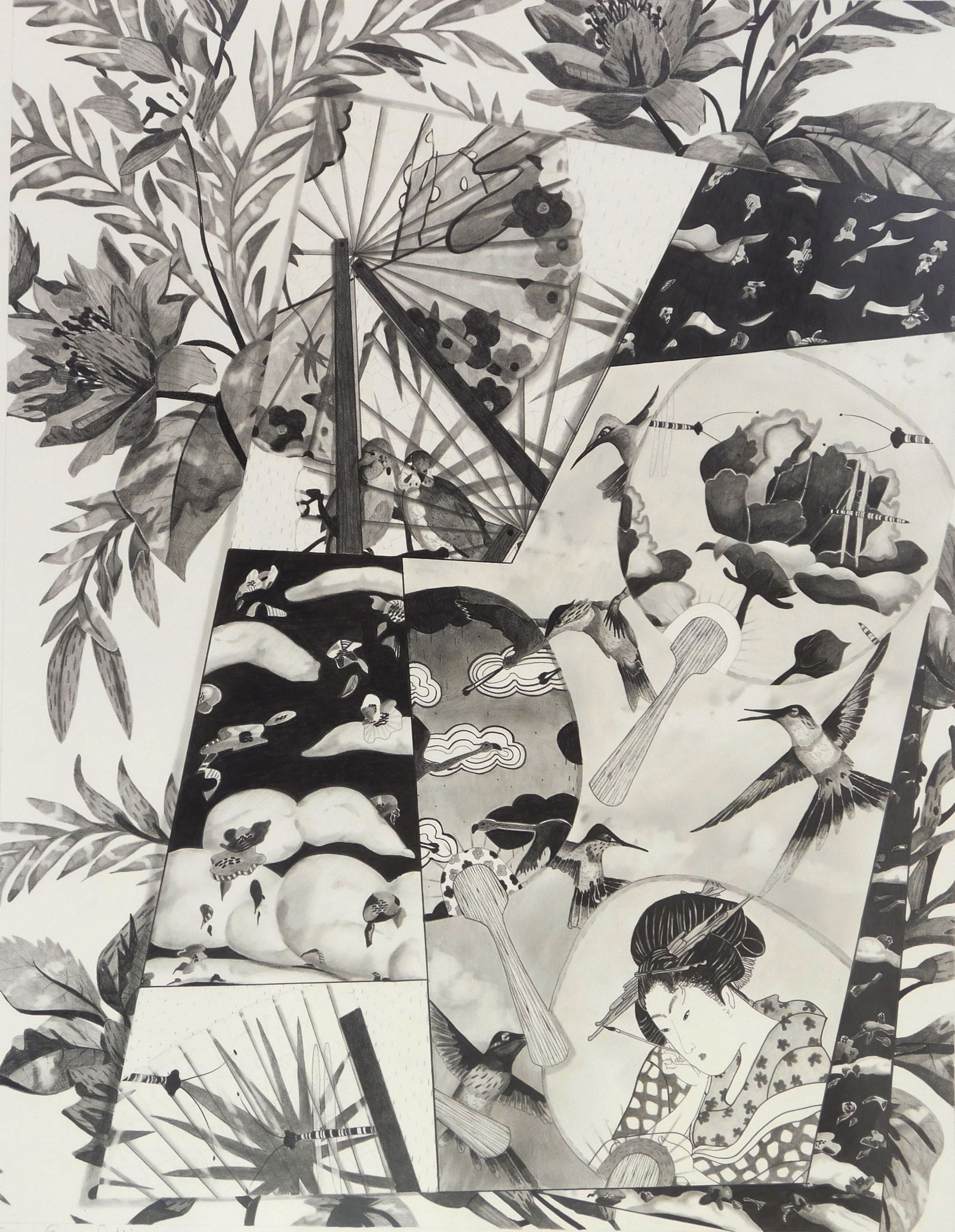 Judith Pittenger- Meyer (American, 1949- ) graphite: Some Fans of Mine graphite on paper, 1977, signed and dated J. Pittenger 77 lower right and titled in pencil. 26 1/8 x 20 1/2" Provenance: Private collection- Brimfield, OH *** P