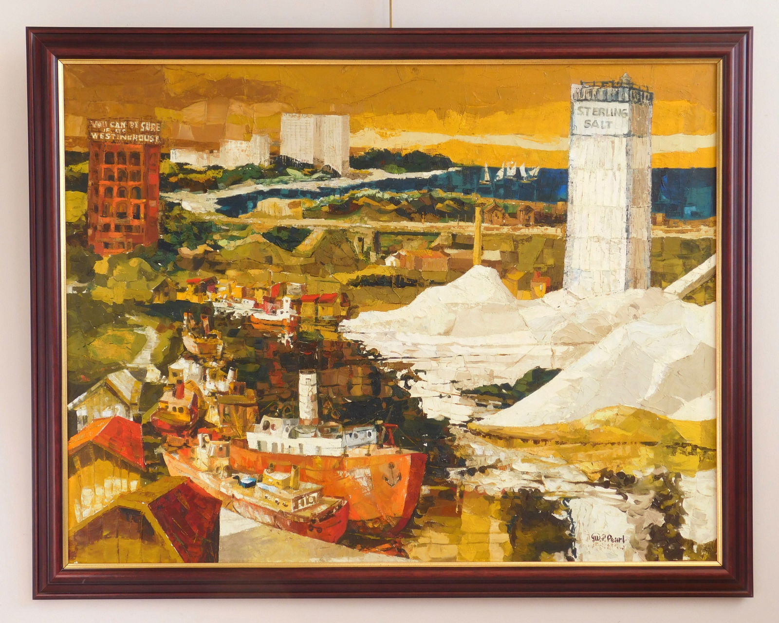 Moses Pearl (American, 1917-2003) oil: Whiskey Island oil on canvas, signed M. P. Pearl lower right, framed. 32 x 42" Provenance: Private collection- Shaker Heights, OH *** PLEASE READ: IMPORTANT NOTE About S&H ***