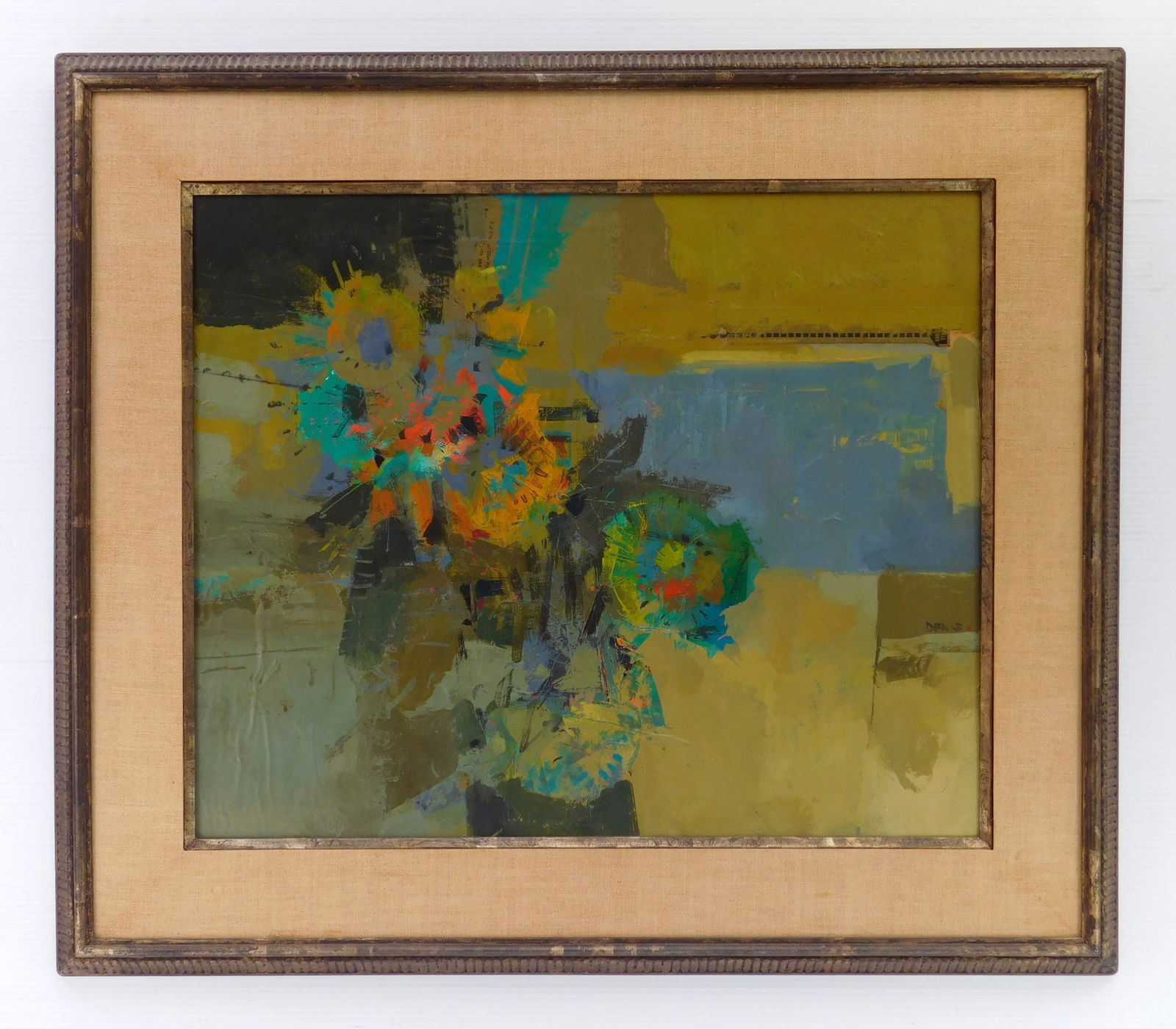 Paul St. Denis (American, 1938-2025) oil: Golden Floral oil on panel, signed Denis lower right, very good condition. 18 1/2 x 23'' Provenance: Private collection- Cleveland, OH *** PLEASE READ: IMPORTANT NOTE About S&H ***<